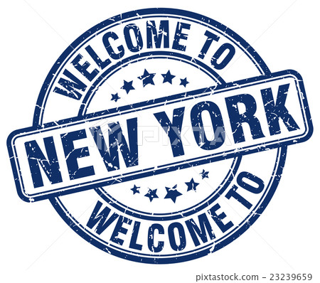 welcome to New York blue round vintage stamp welcome to New York blue round vintage stamp 23239659