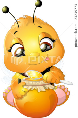 bee on a white background 23239773