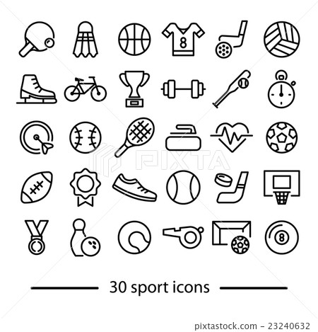 collection of sport line icons collection of sport line icons 23240632