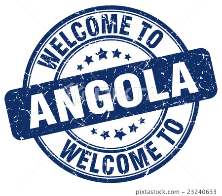 welcome to Angola blue round vintage stamp welcome to Angola blue round vintage stamp 23240633