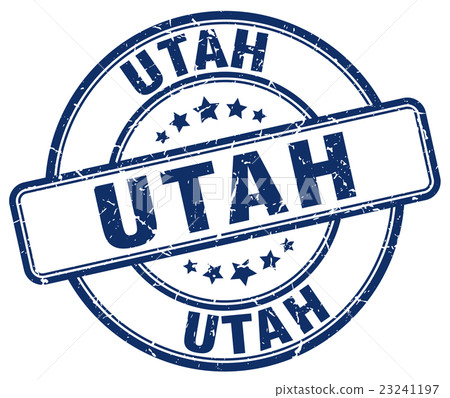 Utah blue grunge round vintage rubber stamp - Stock Illustration ...