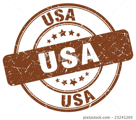 usa brown grunge round vintage rubber stamp - Stock Illustration ...