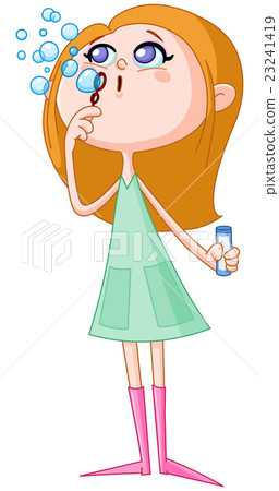 Girl blowing bubbles Girl blowing bubbles 23241419