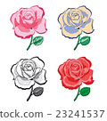 Set of artistic hand drawing roses 23241537