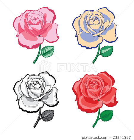 Set of artistic hand drawing roses 23241537