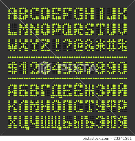 Dotted led font digital letters and numbers 23241591