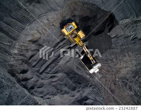 Coal mining on open pit Coal mining on open pit 23242887
