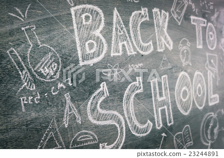 Freehand drawing Back to school on chalkboard Freehand drawing Back to school on chalkboard 23244891