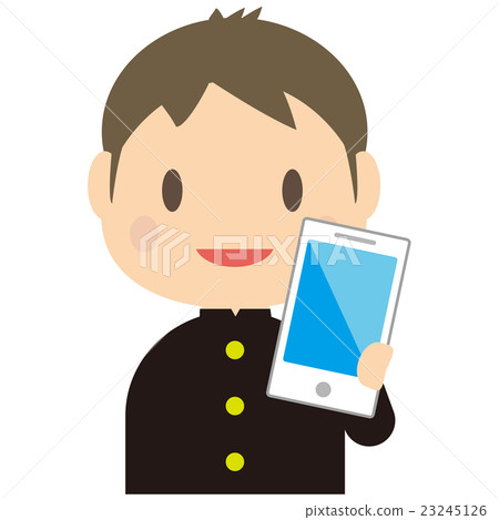 Male student with a smartphone upper body Male student with a smartphone upper body 23245126