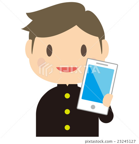 Student with a smartphone upper body Student with a smartphone upper body 23245127