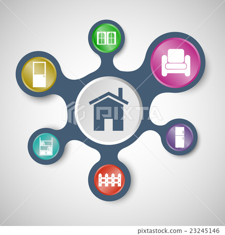 House related infographic with connected metaballs House related infographic with connected metaballs 23245146