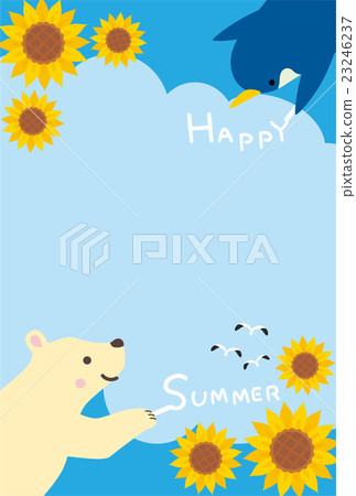 北極熊和企鵝熱的夏天例證 23246237