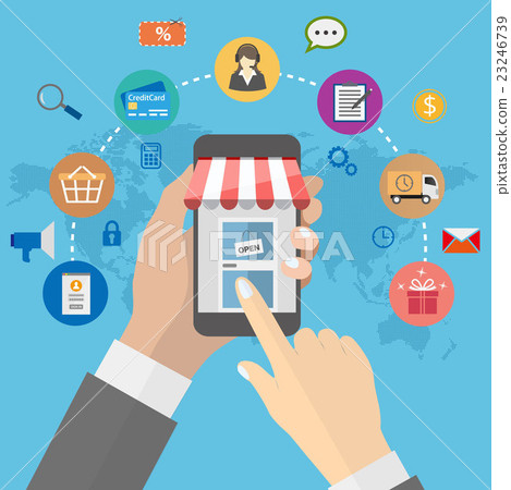 Online shopping with smartphone 23246739