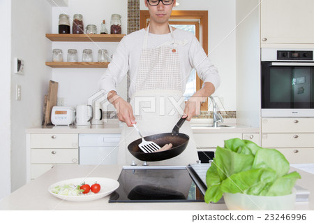 Men's hand to cook in the kitchen Men's hand to cook in the kitchen 23246996