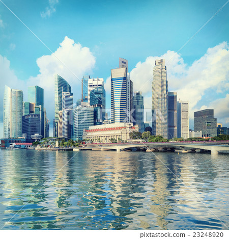 central Singapore skyline. Financial towers and 23248920