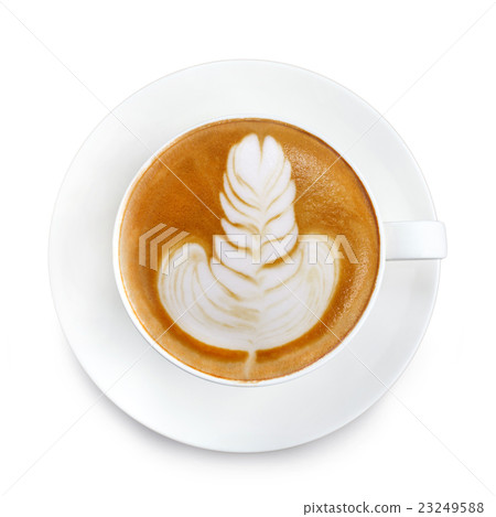 Top view latte art coffee 23249588