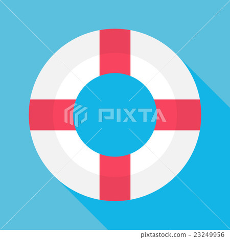 Flat Sea Lifebuoy with Long Shadow 23249956