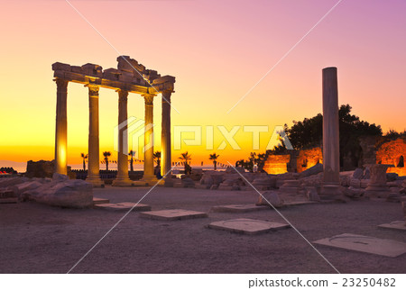 Old ruins in Side, Turkey at sunset Old ruins in Side, Turkey at sunset 23250482