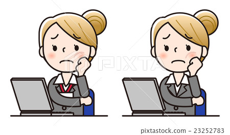 Female staff - Personal computer - Stock Illustration [23252783] - PIXTA