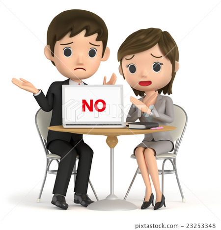 3D Illustration - Two businessmen in trouble while showing a laptop computer 3D Illustration - Two businessmen in trouble while showing a laptop computer 23253348