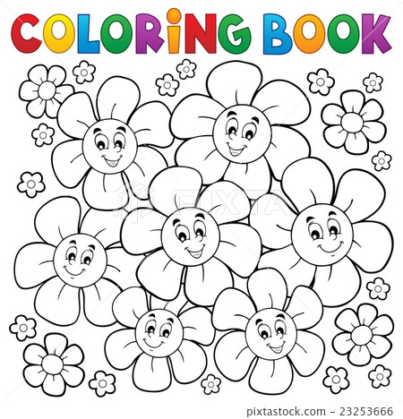 Coloring book with smiling flowers 1 Coloring book with smiling flowers 1 23253666