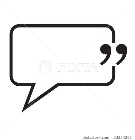 Quotation Mark Speech Bubble sign icon 23254295