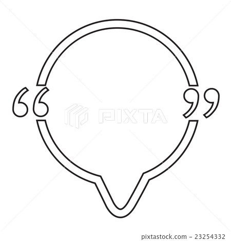 Quotation Mark Speech Bubble sign icon 23254332