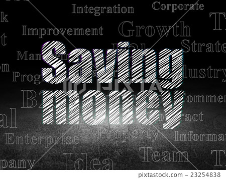 Finance concept: Saving Money in grunge dark room 23254838
