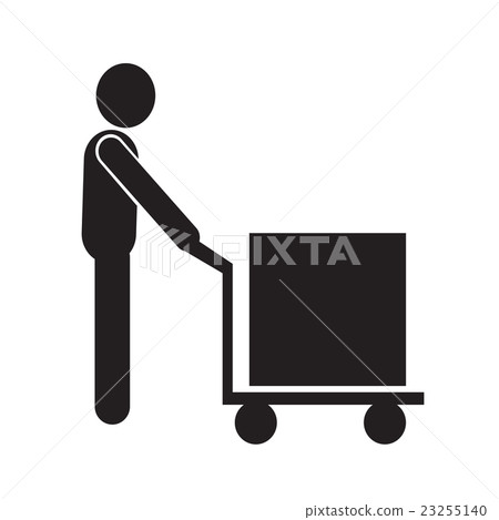 Man standing Presentation chart icon 23255140