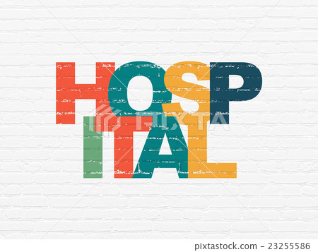Healthcare concept: Hospital on wall background 23255586