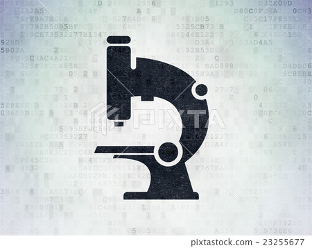 Science concept: Microscope on Digital Data Paper Science concept: Microscope on Digital Data Paper 23255677