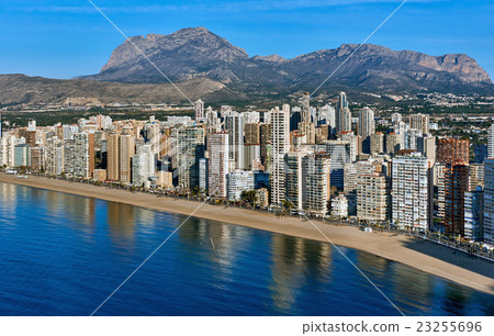 Aerial view of a Benidorm city coastline. Aerial view of a Benidorm city coastline. 23255696