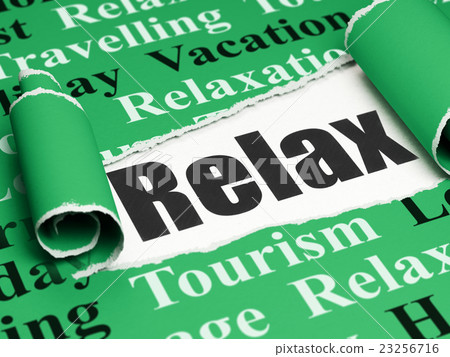 Vacation concept: black text Relax under the piece 23256716