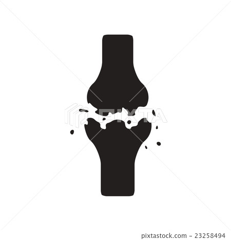 flat icon in black and white style bone fracture  23258494