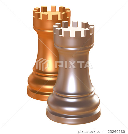 isolated chess figurine 3d illustration 23260280