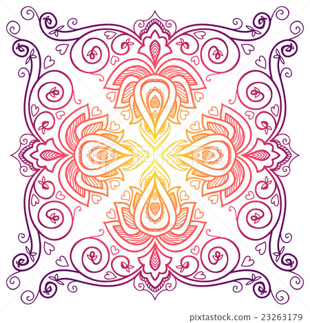vector Indian floral ornament. 23263179