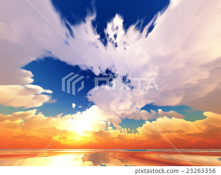 Wind and clouds with the sea 23263356