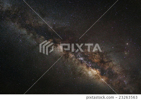 milky way on a night sky, Long exposure photograph 23263563