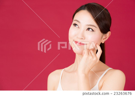 婦女秀麗紅色後面圖像 23263676
