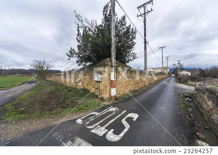 Countryside scenery with a Spanish path in winter Countryside scenery with a Spanish path in winter 23264257