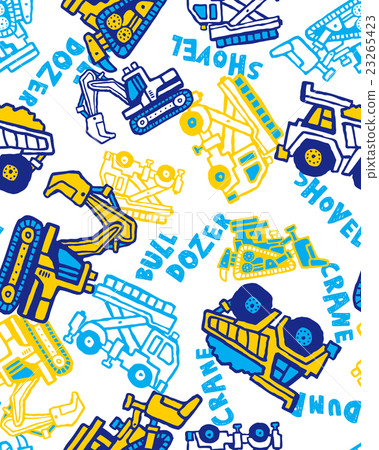 Cute bulldozer seamless pattern - Stock Illustration [23265423] - PIXTA
