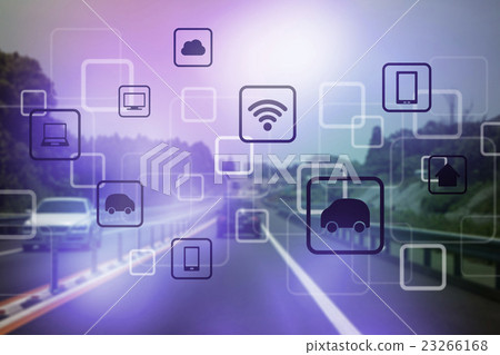Internet of things (IoT, Internet of things) abstract image of roads and objects Internet of things (IoT, Internet of things) abstract image of roads and objects 23266168
