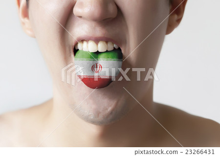 Iran flag painted in tongue - Persian & Farsi Iran flag painted in tongue - Persian & Farsi 23266431