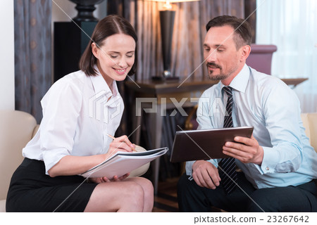 Positive colleagues working together 23267642