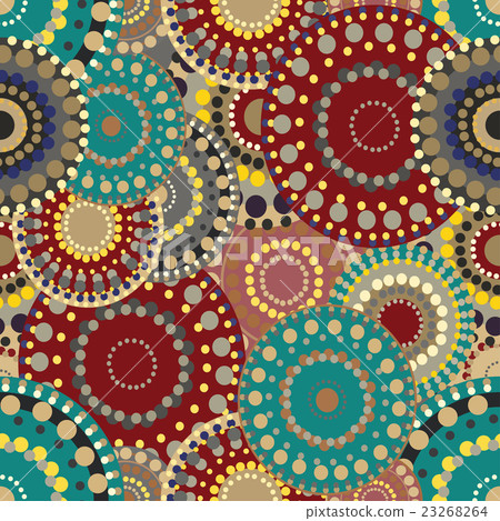 Seamless retro pattern with vivid colorful painted 23268264