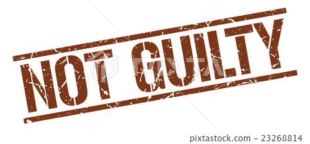 not guilty brown grunge square  rubber stamp 23268814