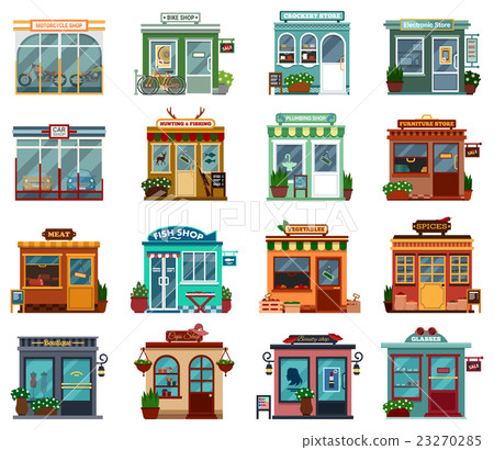 Stores and shops street view collection 23270285