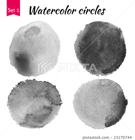 Grey Watercolor Circles Set Grey Watercolor Circles Set 23270744