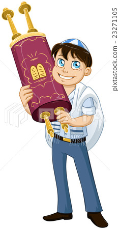 Jewish Boy With Talit Holds Torah For Bat Mitzvah 23271105
