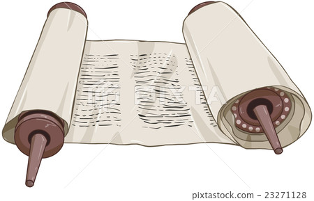 Traditional Jewish Torah Scroll With Text 23271128